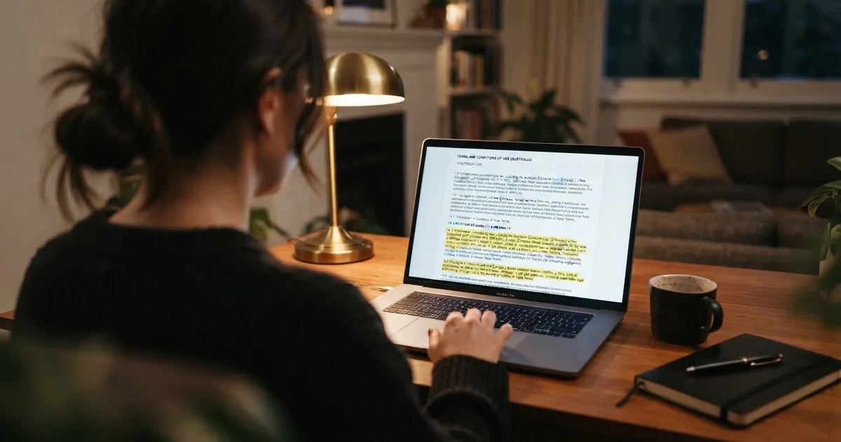 A laptop screen showing a terms-and-conditions page with wagering requirements highlighted.